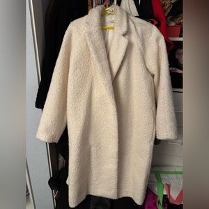 HM Women's Cream Teddy Coat